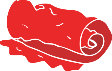 Bir insan tarafından çizilmiş havlunun düz renk çizimi