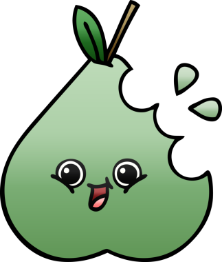 Bir insan tarafından çizilmiş yeşil armut renginde bir çizgi film.