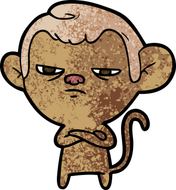 Bir insan tarafından çizilmiş çizgi maymun.