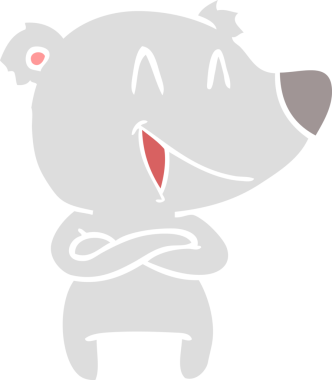 Gülen ayı düz renkli çizgi film bir insan tarafından çizildi.