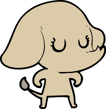 Bir insan tarafından çizilmiş şirin bir fil.