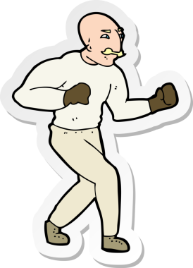 Bir insan tarafından çizilmiş bir Viktorya Boksörünün çıkartması.