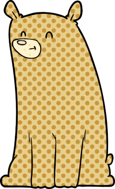 Bir insan tarafından çizilmiş çizgi film ayısı.