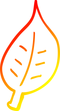 Bir insan tarafından çizilen güz yaprağının sıcak çizgi çizimi