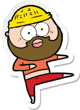 Çizgi filmin çıkartması sakallı adamın bir insan tarafından çizilmesine şaşırdı.