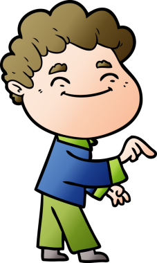 Bir insan tarafından çizilmiş çizgi film dostu bir adam.