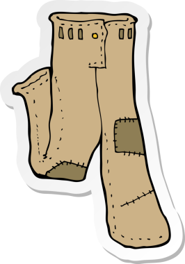 Bir insan tarafından çizilmiş eski bir pantolonun yapıştırması.