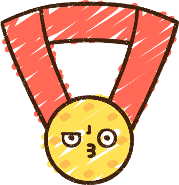 Bir insan tarafından çizilen Altın Madalya Tebeşiri