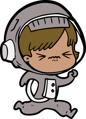 Bir insan tarafından çizilmiş astronot kadın.