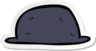 Bir insan tarafından çizilmiş bir çizgi film şapkasının çıkartması.