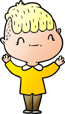 Bir insan tarafından çizilmiş çizgi film dostu çocuk.