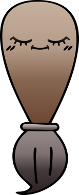 Bir insan tarafından çizilmiş bir boya fırçasının gölgeli karikatürü