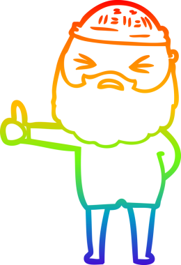 Bir insan tarafından çizilmiş sakallı bir karikatür çizimi.