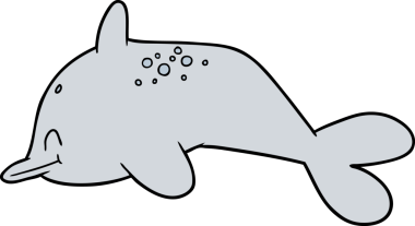 bir insan tarafından çizilmiş karikatür yunusu