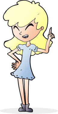 Çizgi film kızı bir insan tarafından çizilmiş.