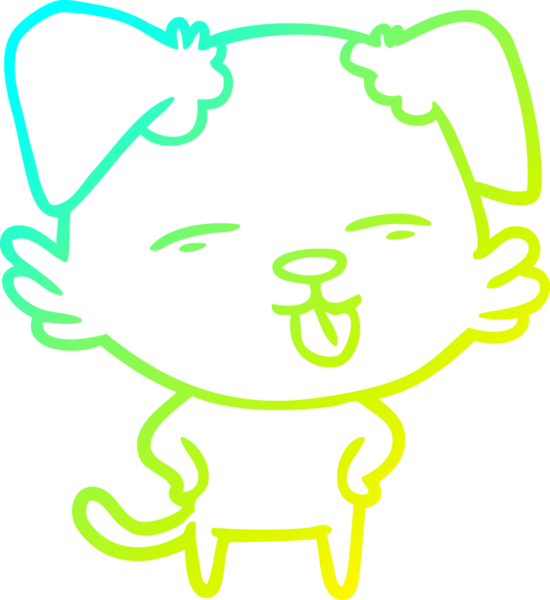 Bir insan tarafından çizilmiş bir çizgi film köpeğinin soğuk çizgi çizimi.