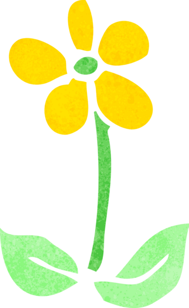 Bir insan tarafından çizilmiş karikatür çiçeği