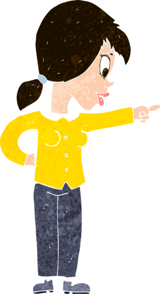 Bir insan tarafından çizilmiş karikatürist hevesli kadın.