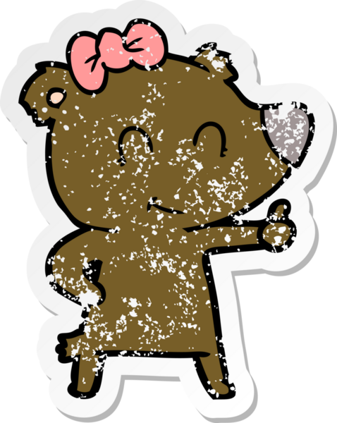 Bir insan tarafından çizilmiş dişi ayı karikatürü.