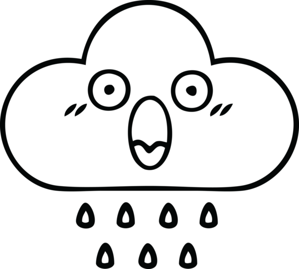 Bir insan tarafından çizilmiş fırtına yağmuru bulutu çizimi