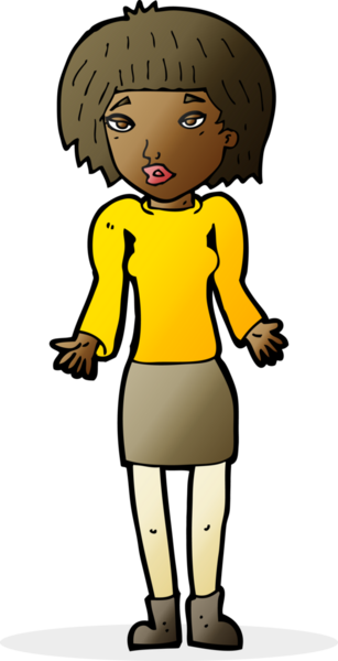 Bir insan tarafından çizilmiş omuz silken çizgi filmdeki kadın.