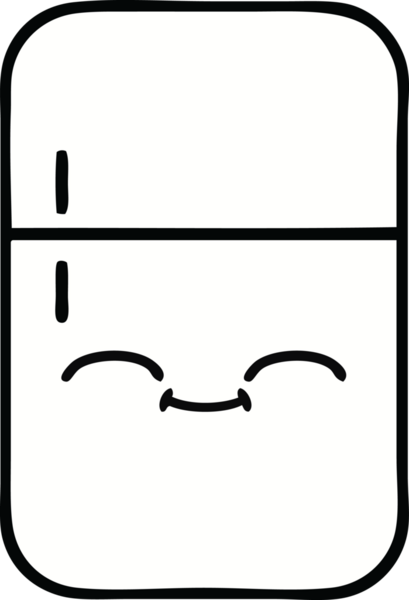 Bir insan tarafından çizilmiş buz dolabı karikatürü.