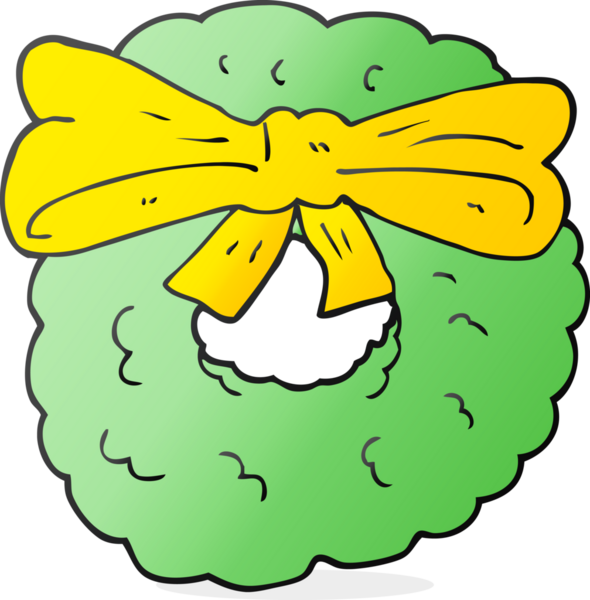 Bir insan tarafından çizilmiş serbest çizim Noel çelengi.