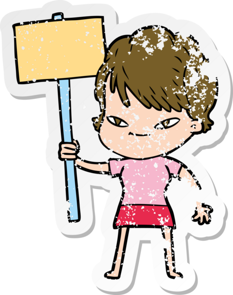 Bir insan tarafından çizilmiş mutlu bir karikatür çıkartması.