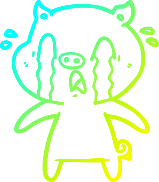 Bir insan tarafından çizilmiş ağlayan domuz çizgi filmi.