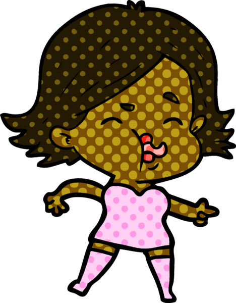 Bir insan tarafından çizilen karikatür kızı.