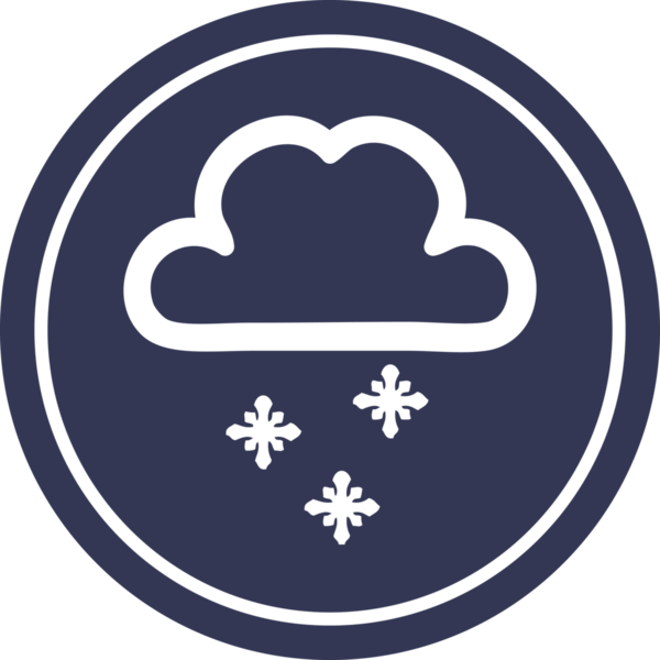 Bir insan tarafından çizilmiş kar bulutu dairesel simgesi