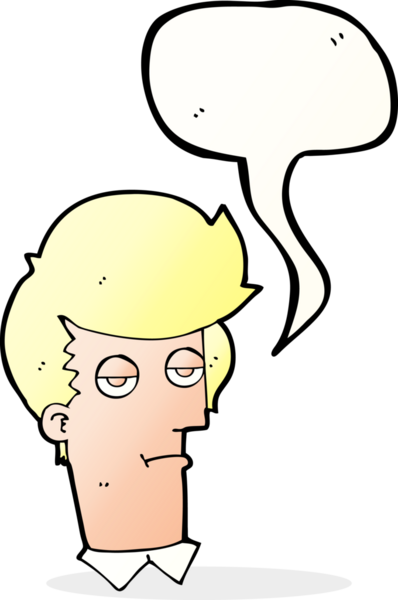 Bir insan tarafından çizilmiş konuşma balonuyla sıkılmış bir adam.