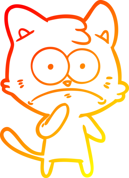 Bir insan tarafından çizilen çizgi film karakterinin sıcak gradyan çizimi