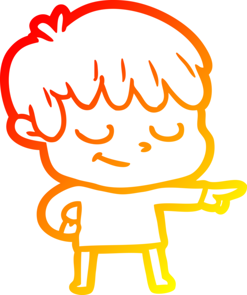 Bir insan tarafından çizilen mutlu bir çocuğun sıcak çizgi çizimi.