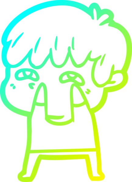 Bir insan tarafından çizilmiş soğuk gradyan çizgi çizimi.