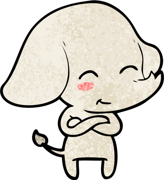 Bir insan tarafından çizilmiş şirin bir fil.