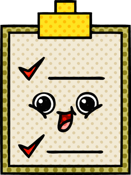 bir insan tarafından çizilmiş kontrol listesinin çizgi roman tarzı karikatürü