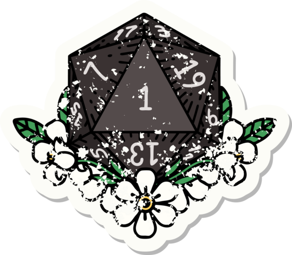 Doğal bir zarın grunge sticker 'ı bir insan tarafından çizilmiş çiçek elementleriyle yuvarlanıyor.