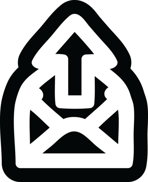 bir insan tarafından çizilmiş e- posta simgesi gönder