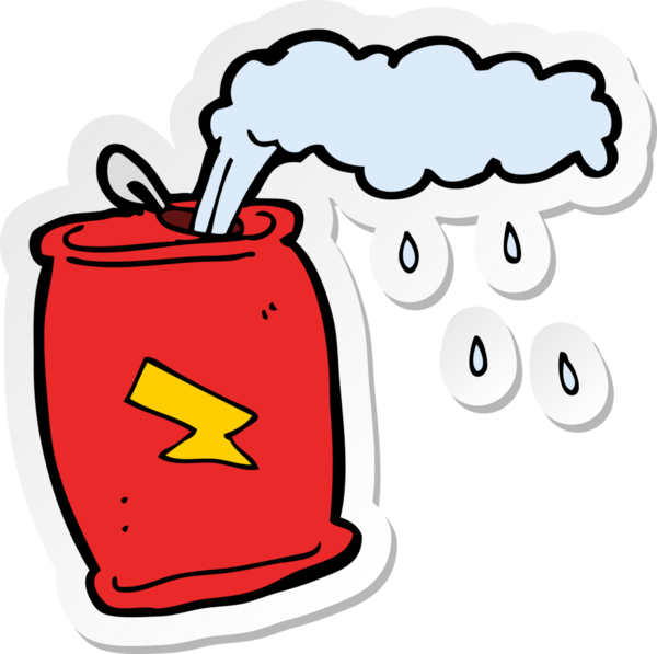 Bir insan tarafından çizilmiş gazoz kutusunun çıkartması.