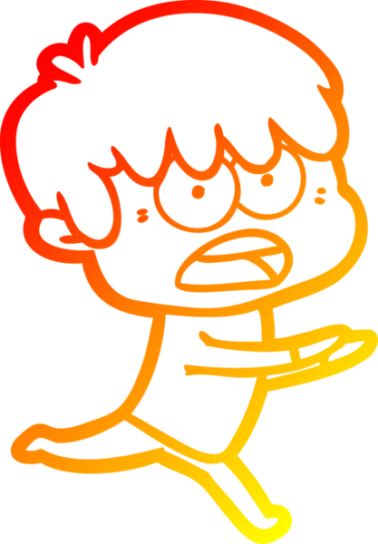 Bir insan tarafından çizilmiş endişeli bir çizgi film çocuğu çizimi.