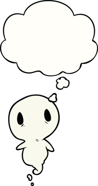 Bir insan tarafından çizilmiş düşünce balonlu çizgi film hayaleti.