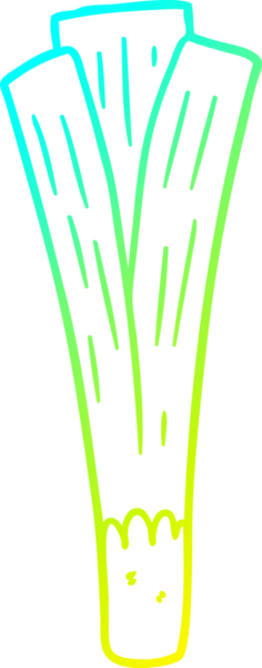 Bir insan tarafından çizilmiş organik pırasanın soğuk eğim çizgisi