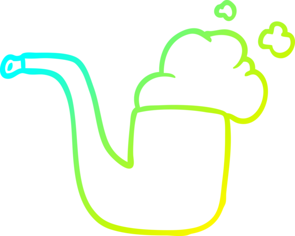 Bir insan tarafından çizilmiş eski bir sigara piposunun soğuk gradyan çizimi