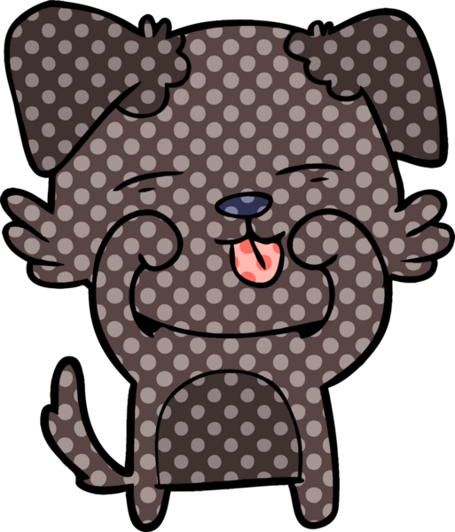 Bir insan tarafından çizilmiş gözleri ovalayan çizgi film köpeği.