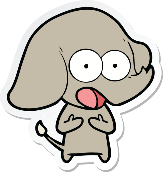 Bir insan tarafından çizilmiş şirin bir fil çıkartması.