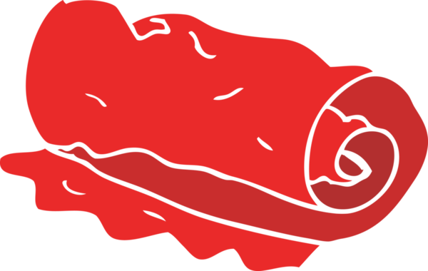 Bir insan tarafından çizilmiş havlunun düz renk çizimi