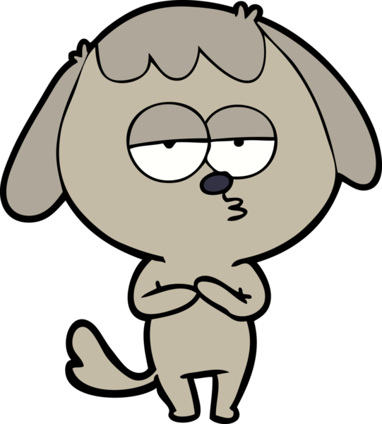 Bir insan tarafından çizilmiş, sıkılmış bir köpek.