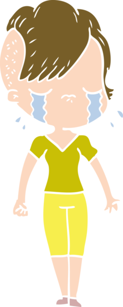 Bir insan tarafından çizilmiş düz renkli karikatür.