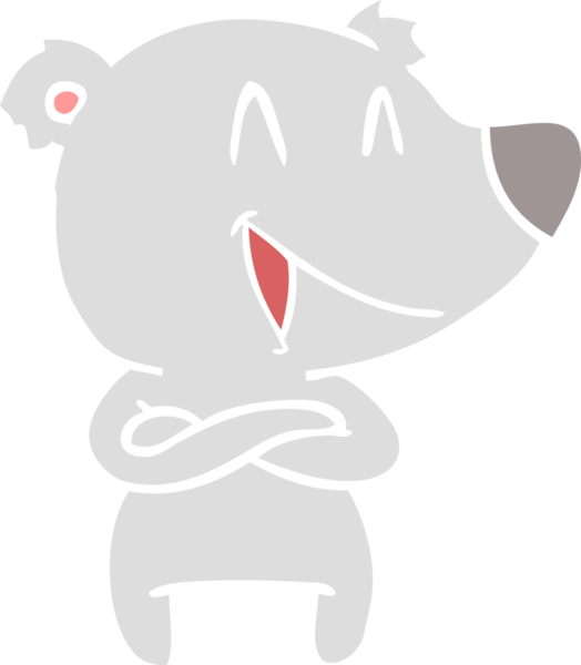 Gülen ayı düz renkli çizgi film bir insan tarafından çizildi.